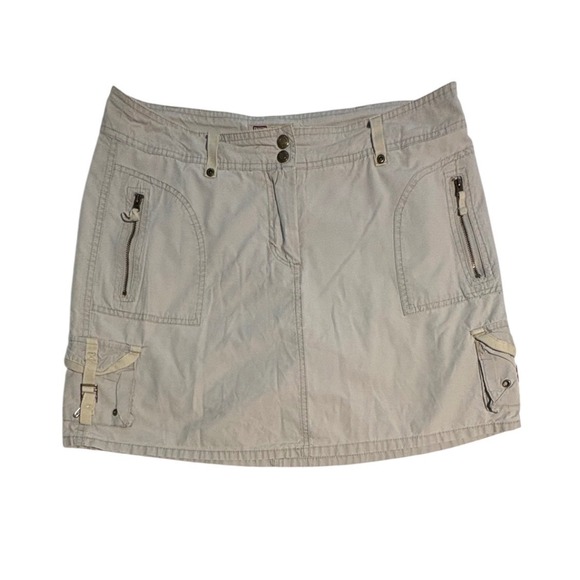 Faded Glory Dresses & Skirts - Faded Glory Originals Khaki Cargo Mini Skirt Washed Stone Cotton Size 10 Missy